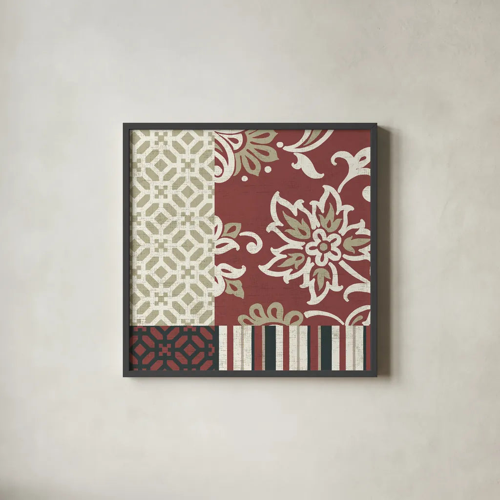 Chatsworth Marsala I by Wild Apple Portfolio. Shown in a sleek black glass frame for a contemporary gallery look. Available as an archival giclee rolled canvas, fine art paper, or poster print. SKU 41702a.