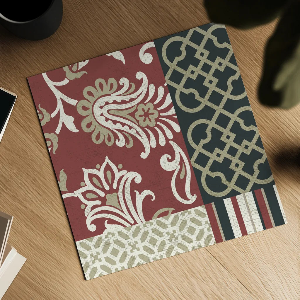 Chatsworth Marsala II by Wild Apple Portfolio. Shown as a detailed flat fine art print, highlighting archival giclee quality. Available as an archival giclee rolled canvas, fine art paper, or poster print. SKU 41703a.