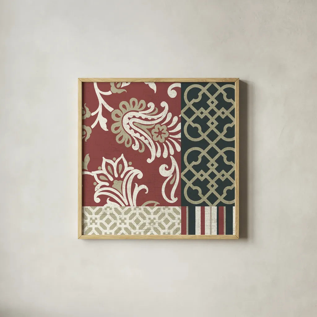 Chatsworth Marsala II by Wild Apple Portfolio. Shown in a natural wood glass frame for a timeless modern aesthetic. Available as an archival giclee rolled canvas, fine art paper, or poster print. SKU 41703a.