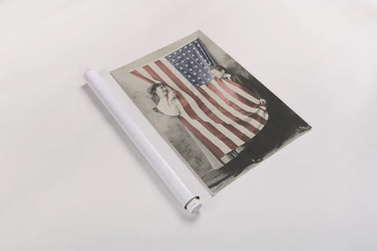 Children With American Flag by Wild Apple Portfolio. shown as a rolled paper print. Available as archival giclee rolled canvas, fine art paper, or poster print. SKU 99050h.