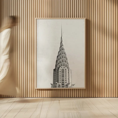 Chrysler Building NYC by Wild Apple Portfolio. shown as over sized large wall art. Available as an archival giclee rolled canvas, fine art paper, or poster print. SKU 67631h.