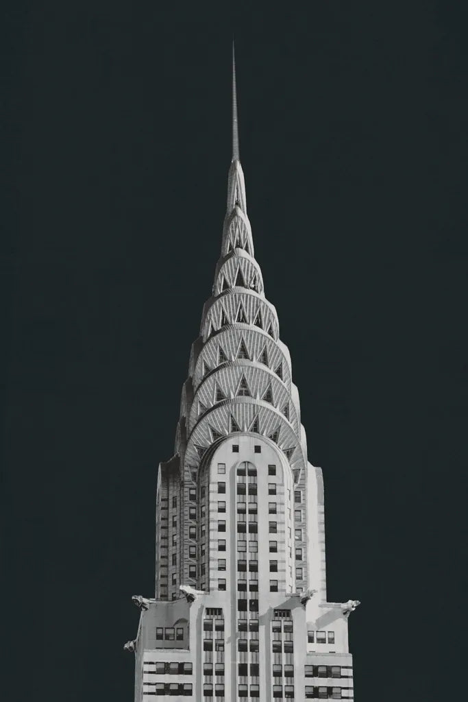 Chrysler Building on Black by Wild Apple Portfolio. SKU 68472h. Archival Giclee Fine art print for wall decor.