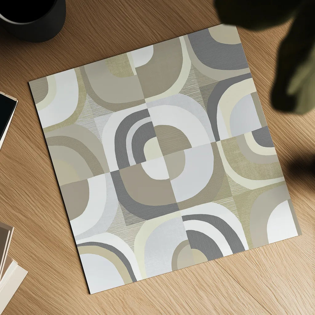 Circle Quartet Achroma by Wild Apple Portfolio. Shown as a detailed flat fine art print, highlighting archival giclee quality. Available as an archival giclee rolled canvas, fine art paper, or poster print. SKU 30006a.