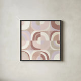 Circle Quartet Blush by Wild Apple Portfolio. Shown in a sleek black glass frame for a contemporary gallery look. Available as an archival giclee rolled canvas, fine art paper, or poster print. SKU 42738a.
