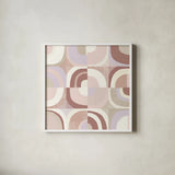 Circle Quartet Blush by Wild Apple Portfolio. Shown in a crisp white glass frame for a clean and minimalist style. Available as an archival giclee rolled canvas, fine art paper, or poster print. SKU 42738a.