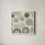 Circles Archroma by Wild Apple Portfolio. Shown in a crisp white glass frame for a clean and minimalist style. Available as an archival giclee rolled canvas, fine art paper, or poster print. SKU 30068a.