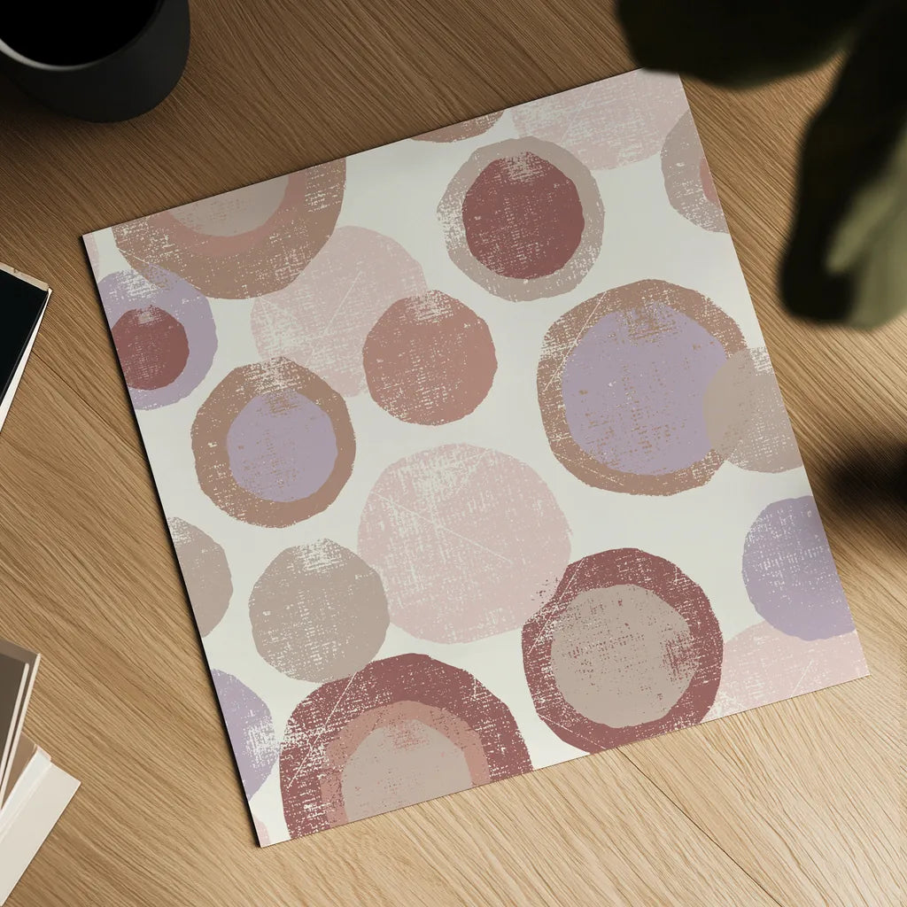 Circles Blush by Wild Apple Portfolio. Shown as a detailed flat fine art print, highlighting archival giclee quality. Available as an archival giclee rolled canvas, fine art paper, or poster print. SKU 42735a.