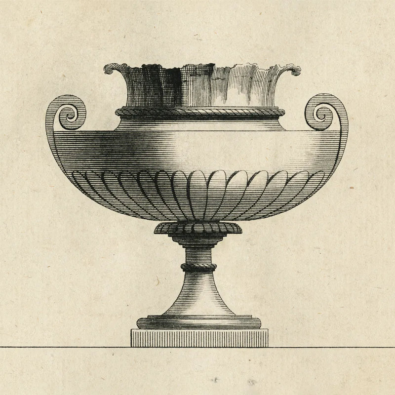 Classical Urns VI by Wild Apple Portfolio. SKU 104691a. Archival Giclee Fine art print for wall decor.