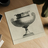 Classical Urns VI by Wild Apple Portfolio. Shown as a detailed flat fine art print, highlighting archival giclee quality. Available as an archival giclee rolled canvas, fine art paper, or poster print. SKU 104691a.