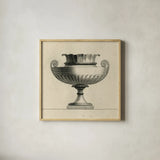 Classical Urns VI by Wild Apple Portfolio. Shown in a natural wood glass frame for a timeless modern aesthetic. Available as an archival giclee rolled canvas, fine art paper, or poster print. SKU 104691a.