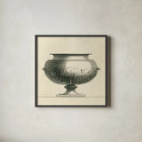 Classical Urns VII by Wild Apple Portfolio. Shown in a sleek black glass frame for a contemporary gallery look. Available as an archival giclee rolled canvas, fine art paper, or poster print. SKU 104692a.