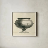 Classical Urns VII by Wild Apple Portfolio. Shown in a crisp white glass frame for a clean and minimalist style. Available as an archival giclee rolled canvas, fine art paper, or poster print. SKU 104692a.