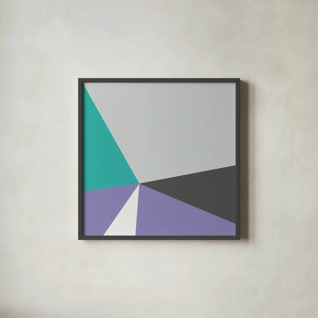 Color Block I Bright by Wild Apple Portfolio. Shown in a sleek black glass frame for a contemporary gallery look. Available as an archival giclee rolled canvas, fine art paper, or poster print. SKU 52643a.