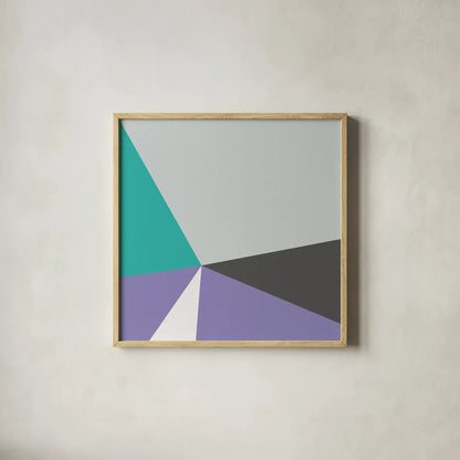 Color Block I Bright by Wild Apple Portfolio. Shown in a natural wood glass frame for a timeless modern aesthetic. Available as an archival giclee rolled canvas, fine art paper, or poster print. SKU 52643a.