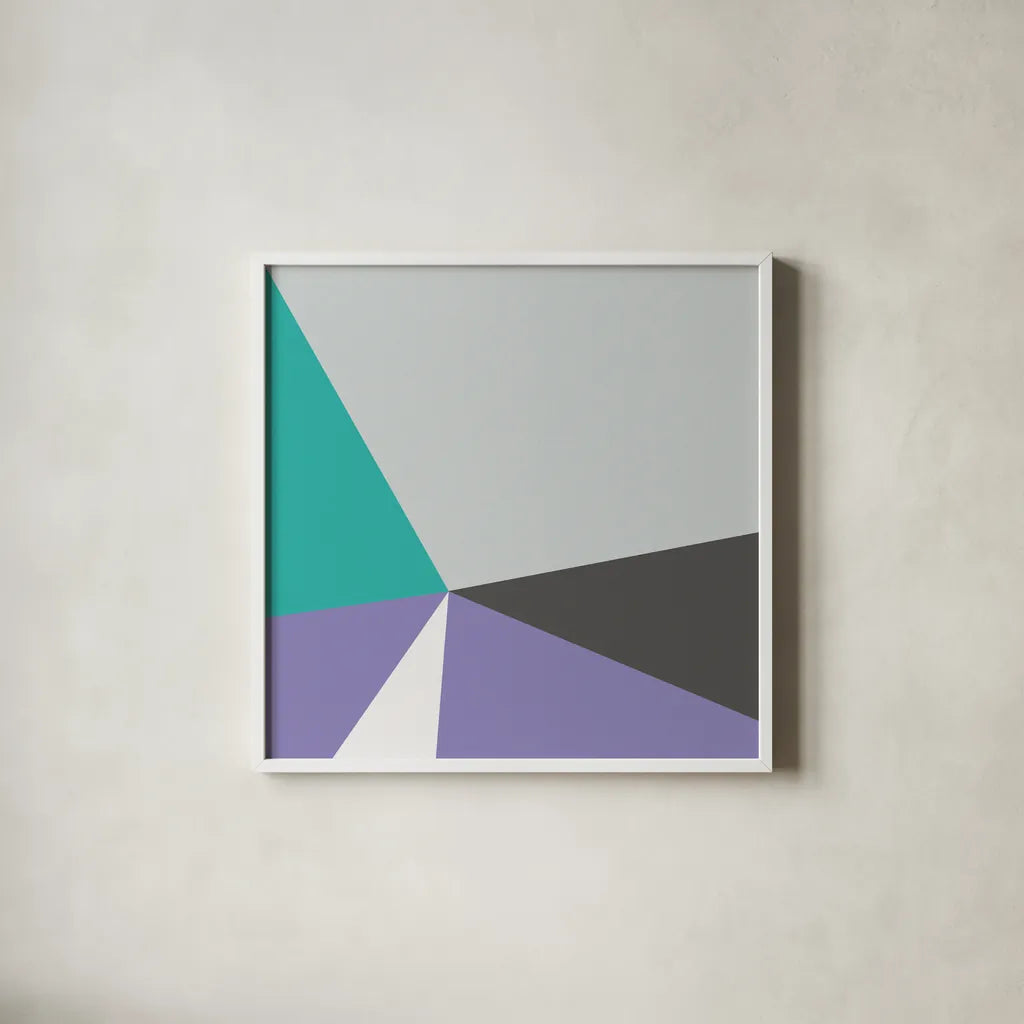 Color Block I Bright by Wild Apple Portfolio. Shown in a crisp white glass frame for a clean and minimalist style. Available as an archival giclee rolled canvas, fine art paper, or poster print. SKU 52643a.