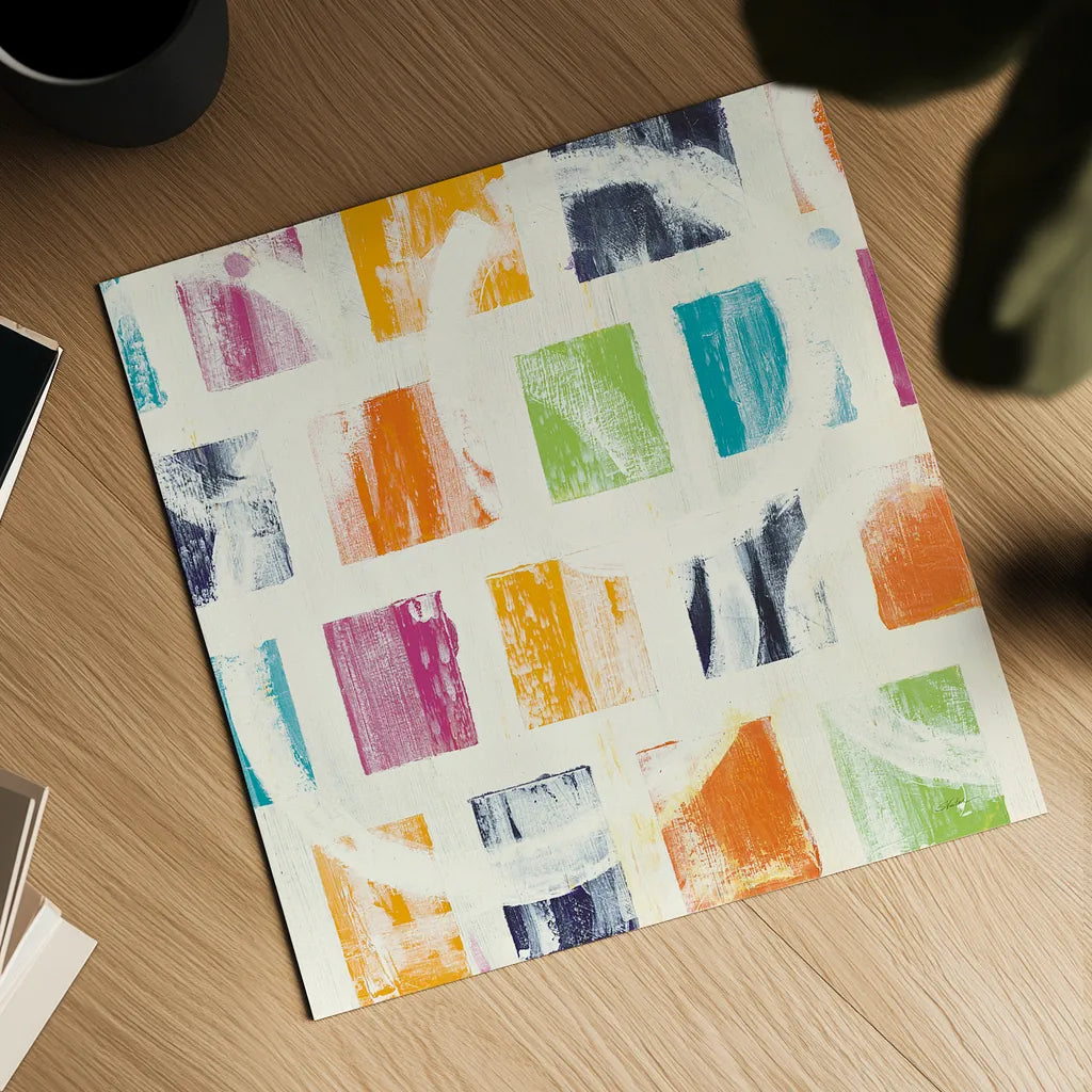 Color Block II Crop by Wild Apple Portfolio. Shown as a detailed flat fine art print, highlighting archival giclee quality. Available as an archival giclee rolled canvas, fine art paper, or poster print. SKU 29184a.