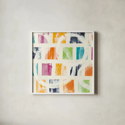Color Block II Crop by Wild Apple Portfolio. Shown in a crisp white glass frame for a clean and minimalist style. Available as an archival giclee rolled canvas, fine art paper, or poster print. SKU 29184a.