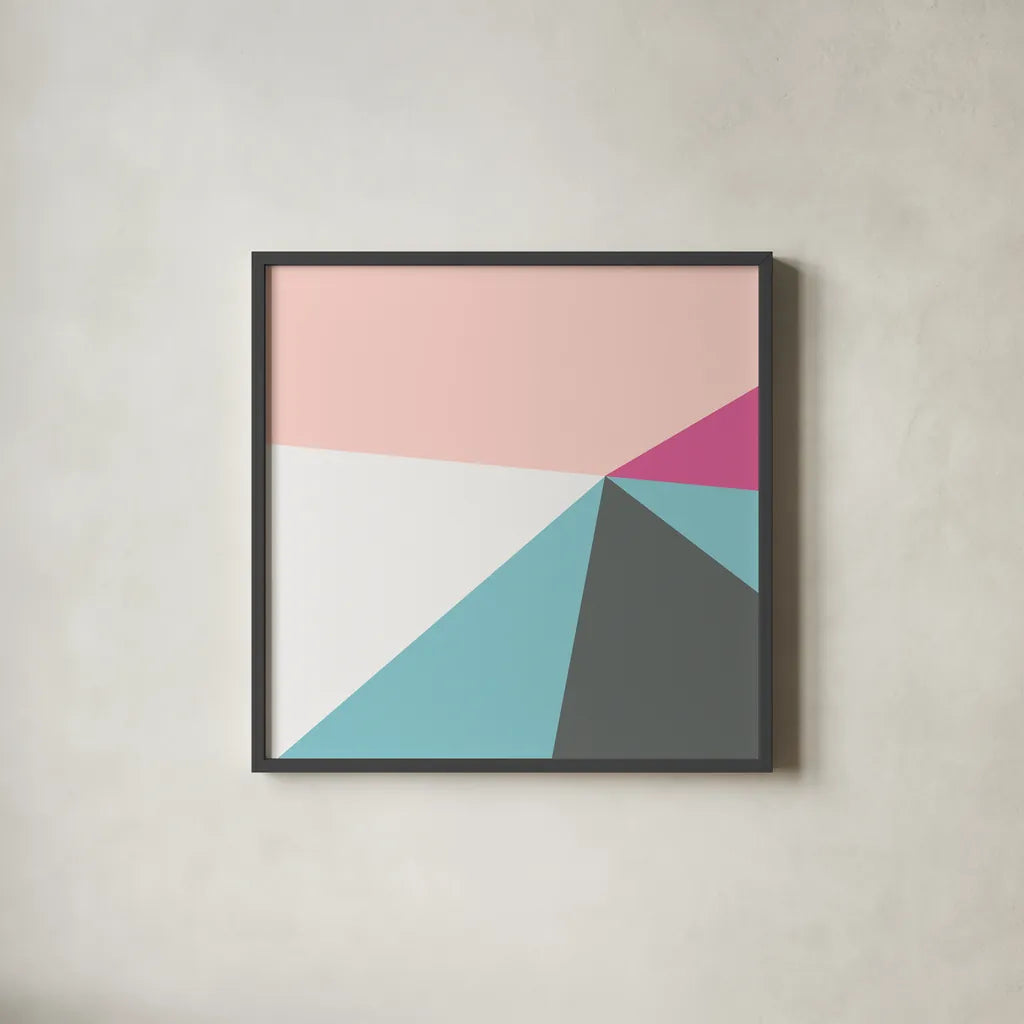 Color Block IV Bright by Wild Apple Portfolio. Shown in a sleek black glass frame for a contemporary gallery look. Available as an archival giclee rolled canvas, fine art paper, or poster print. SKU 52646a.