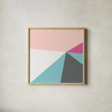 Color Block IV Bright by Wild Apple Portfolio. Shown in a natural wood glass frame for a timeless modern aesthetic. Available as an archival giclee rolled canvas, fine art paper, or poster print. SKU 52646a.