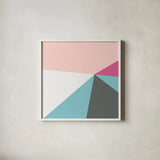 Color Block IV Bright by Wild Apple Portfolio. Shown in a crisp white glass frame for a clean and minimalist style. Available as an archival giclee rolled canvas, fine art paper, or poster print. SKU 52646a.