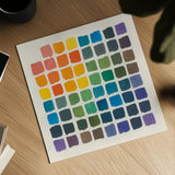 Color Chart by Wild Apple Portfolio. Shown as a detailed flat fine art print, highlighting archival giclee quality. Available as an archival giclee rolled canvas, fine art paper, or poster print. SKU 74151a.