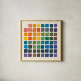 Color Chart by Wild Apple Portfolio. Shown in a natural wood glass frame for a timeless modern aesthetic. Available as an archival giclee rolled canvas, fine art paper, or poster print. SKU 74151a.