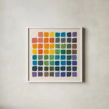 Color Chart by Wild Apple Portfolio. Shown in a crisp white glass frame for a clean and minimalist style. Available as an archival giclee rolled canvas, fine art paper, or poster print. SKU 74151a.