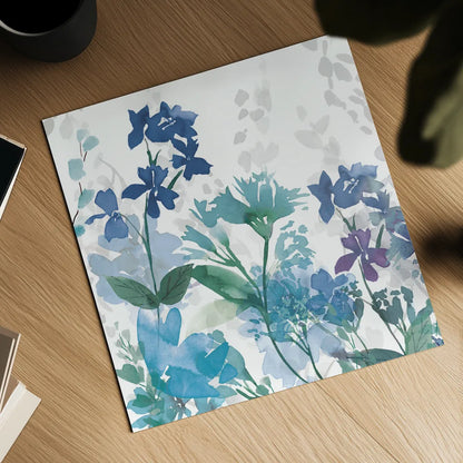 Colors of the Garden II Cool Shadows by Wild Apple Portfolio. Shown as a detailed flat fine art print, highlighting archival giclee quality. Available as an archival giclee rolled canvas, fine art paper, or poster print. SKU 36009a.