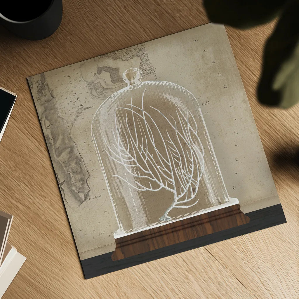 Coral Cloche II by Wild Apple Portfolio. Shown as a detailed flat fine art print, highlighting archival giclee quality. Available as an archival giclee rolled canvas, fine art paper, or poster print. SKU 74498a.