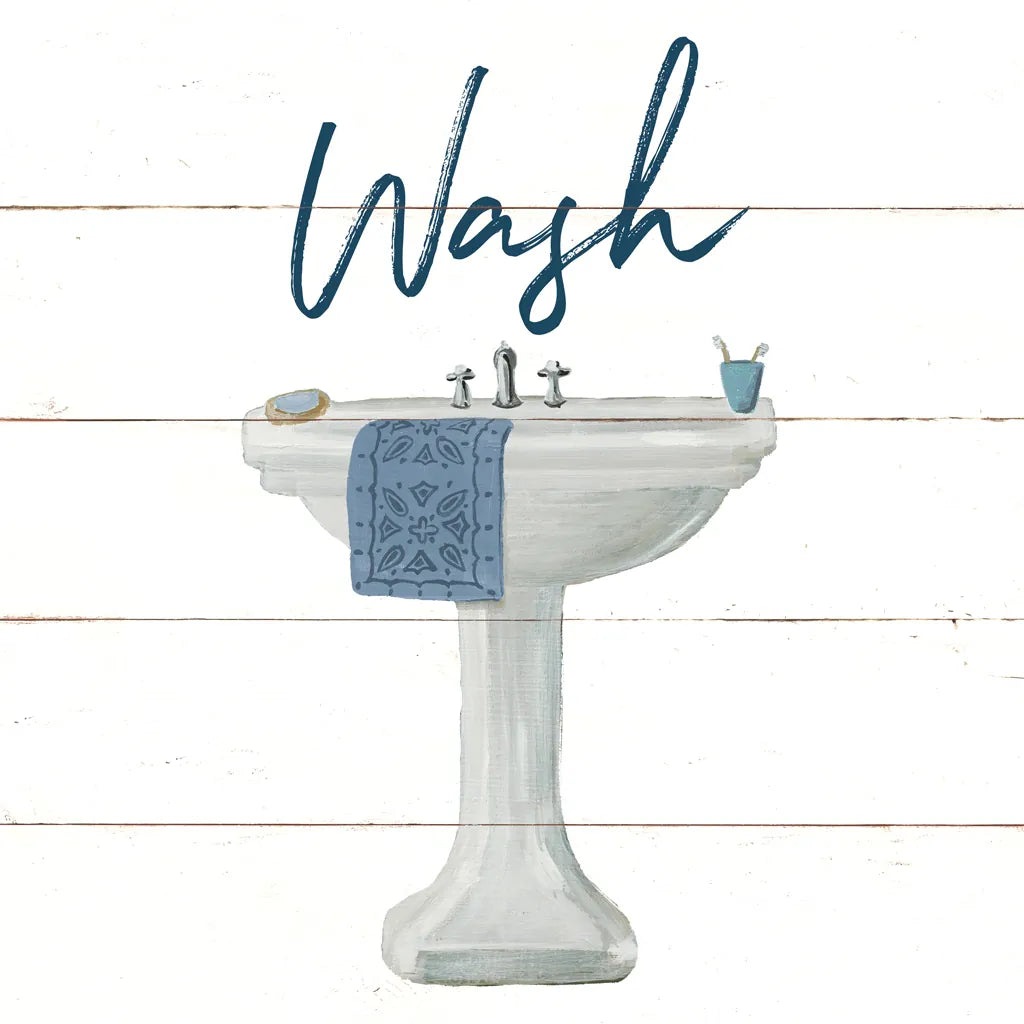 Cottage Bath I by Wild Apple Portfolio. SKU 62971a. Archival Giclee Fine art print for wall decor.