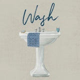 Cottage Bath I Gray by Wild Apple Portfolio. SKU 63056a. Archival Giclee Fine art print for wall decor.