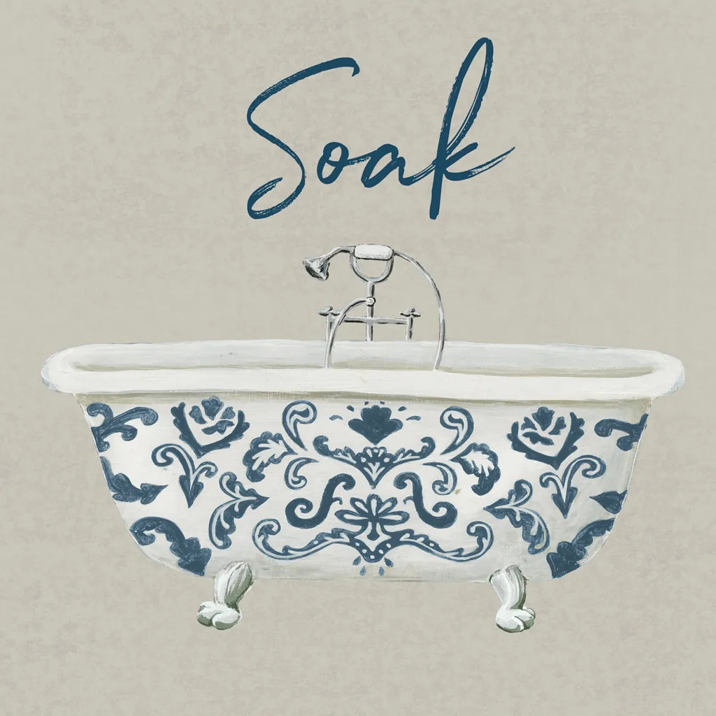 Cottage Bath II Gray by Wild Apple Portfolio. SKU 63057a. Archival Giclee Fine art print for wall decor.