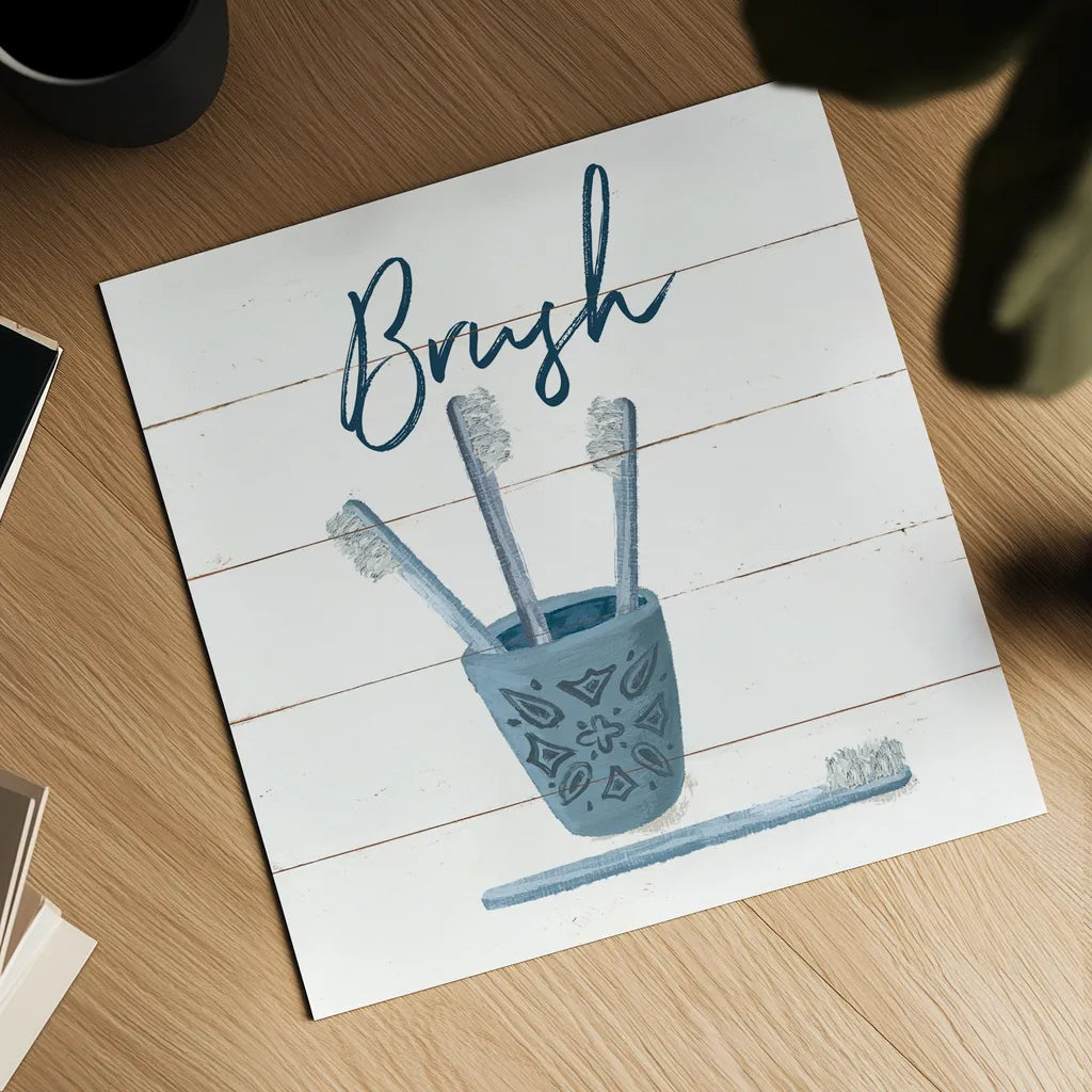 Cottage Bath IV by Wild Apple Portfolio. Shown as a detailed flat fine art print, highlighting archival giclee quality. Available as an archival giclee rolled canvas, fine art paper, or poster print. SKU 64941a.