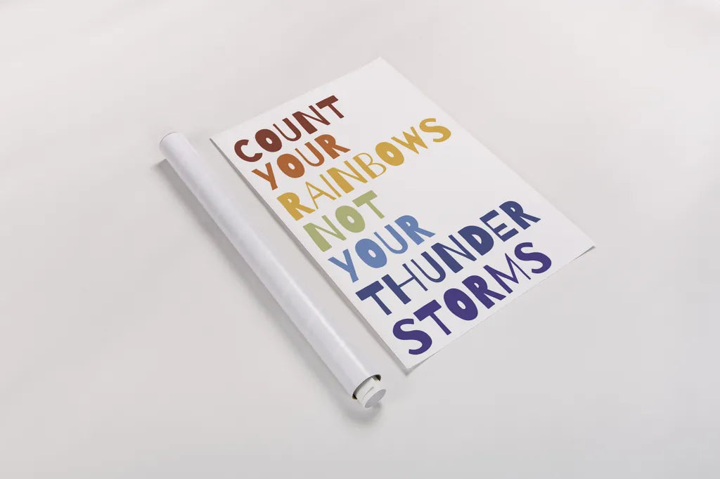 Count Your Rainbows Warm by Wild Apple Portfolio. shown as a rolled paper print. Available as archival giclee rolled canvas, fine art paper, or poster print. SKU 69140h.