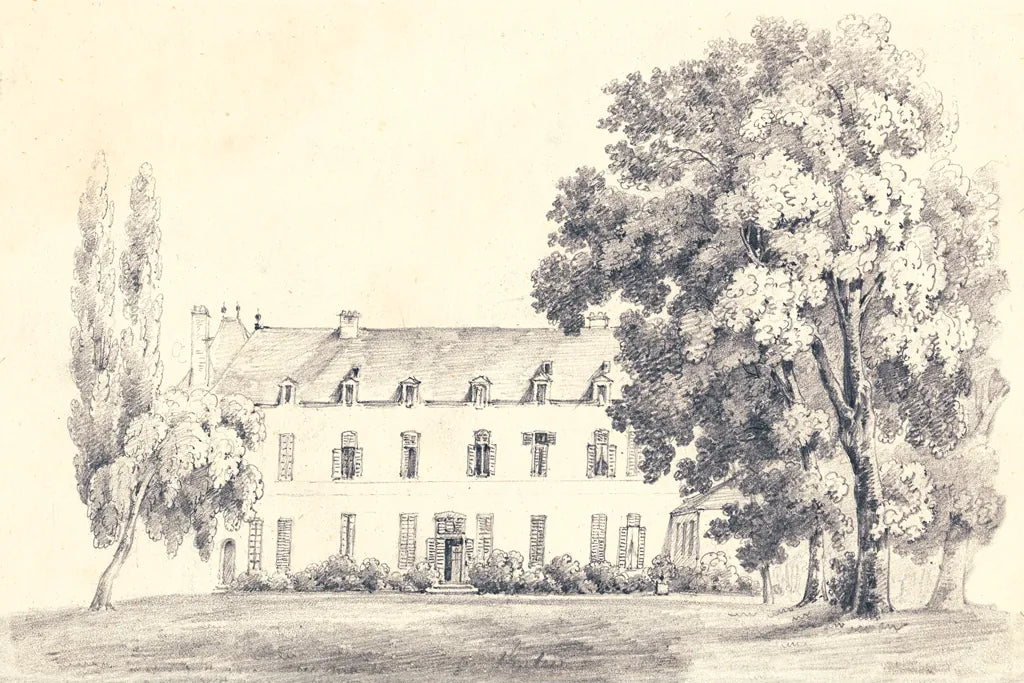 Country House Sketch by Wild Apple Portfolio. SKU 70888i. Archival Giclee Fine art print for wall decor.