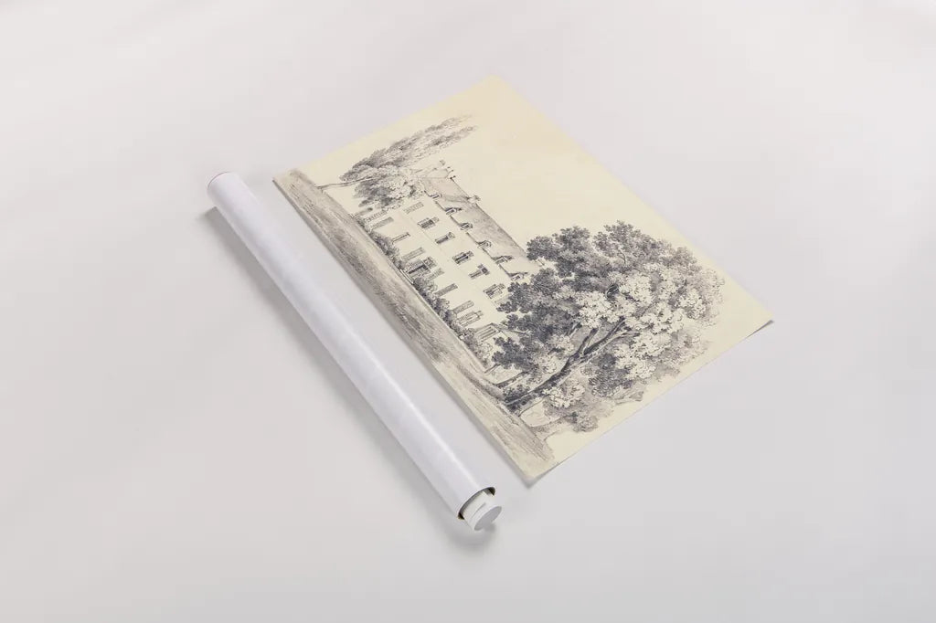 Country House Sketch by Wild Apple Portfolio. shown as a rolled paper print. Available as archival giclee rolled canvas, fine art paper, or poster print. SKU 70888i.