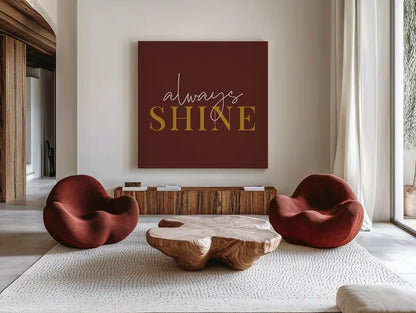 Daily Affirmations III by Wild Apple Portfolio. Shown as extra-large giant wall art in a modern living room. Available as an archival giclee rolled canvas, fine art paper, or poster print. SKU 66180a.