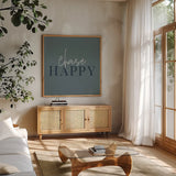 Daily Affirmations IV by Wild Apple Portfolio. Shown in a natural wood frame in a cozy modern living room. Available as an archival giclee rolled canvas, fine art paper, or poster print. SKU 66181a.