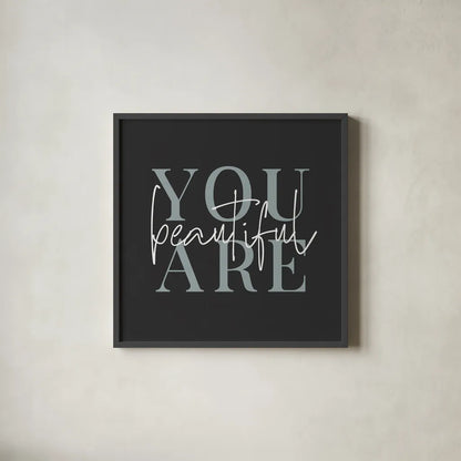 Daily Affirmations V by Wild Apple Portfolio. Shown in a sleek black glass frame for a contemporary gallery look. Available as an archival giclee rolled canvas, fine art paper, or poster print. SKU 66182a.