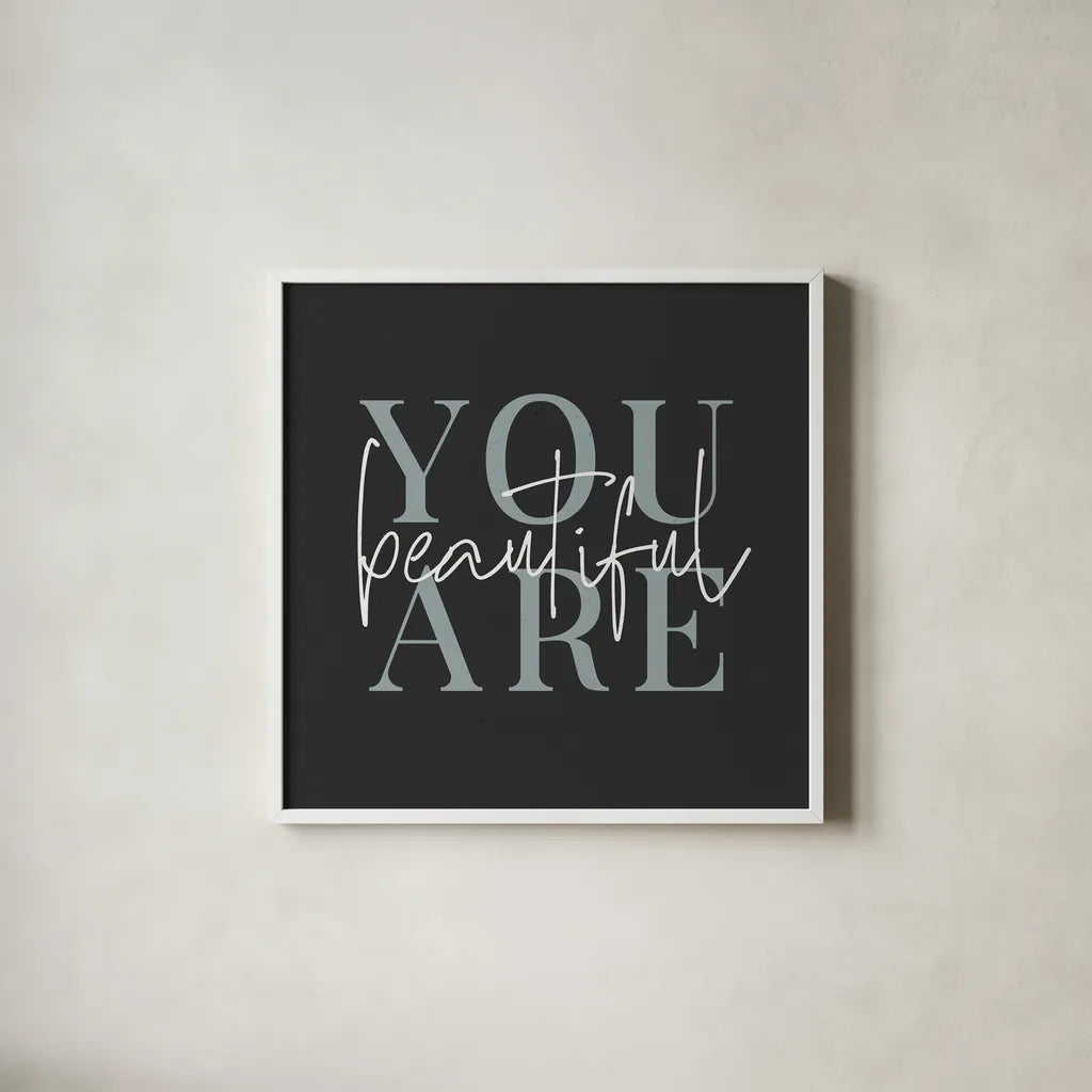 Daily Affirmations V by Wild Apple Portfolio. Shown in a crisp white glass frame for a clean and minimalist style. Available as an archival giclee rolled canvas, fine art paper, or poster print. SKU 66182a.
