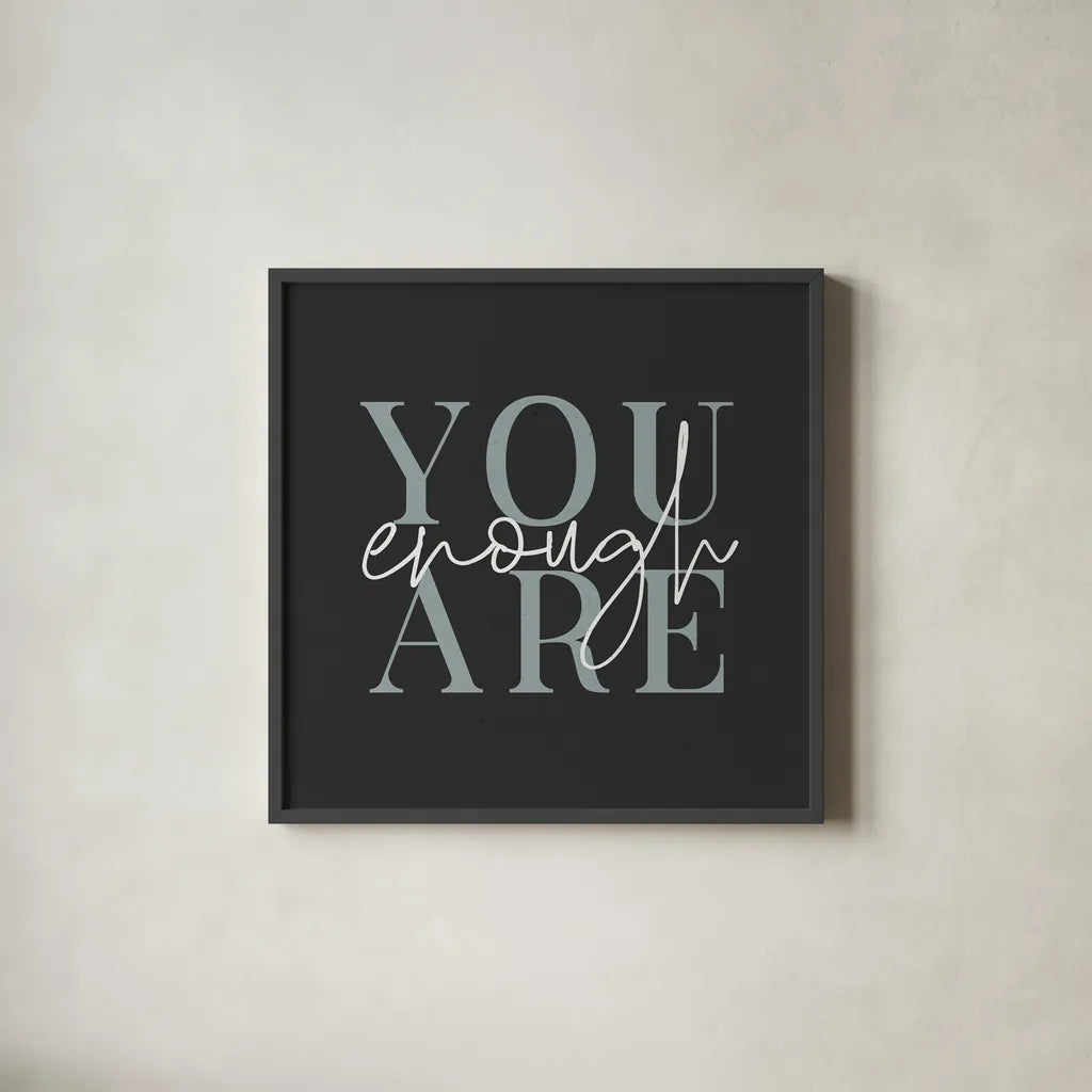 Daily Affirmations VI by Wild Apple Portfolio. Shown in a sleek black glass frame for a contemporary gallery look. Available as an archival giclee rolled canvas, fine art paper, or poster print. SKU 66183a.