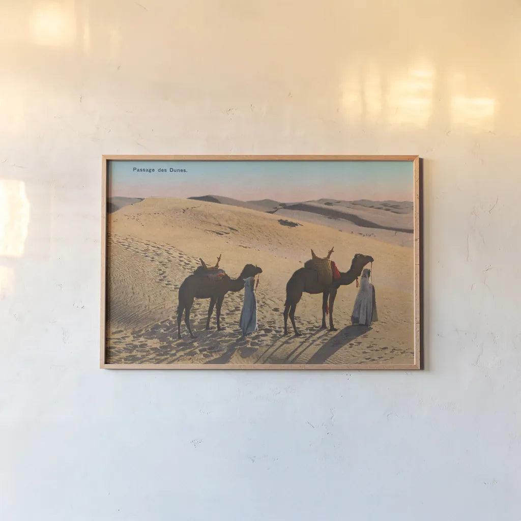 Desert Crossing by Wild Apple Portfolio. shown as a paper print in a natural frame. Available as a archival giclee rolled canvas, fine art paper, or poster print. SKU 71234i.