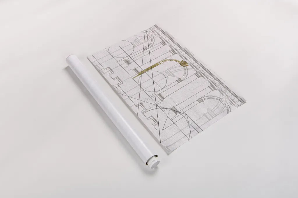 Doric Arcade by Wild Apple Portfolio. shown as a rolled paper print. Available as archival giclee rolled canvas, fine art paper, or poster print. SKU 60049i.