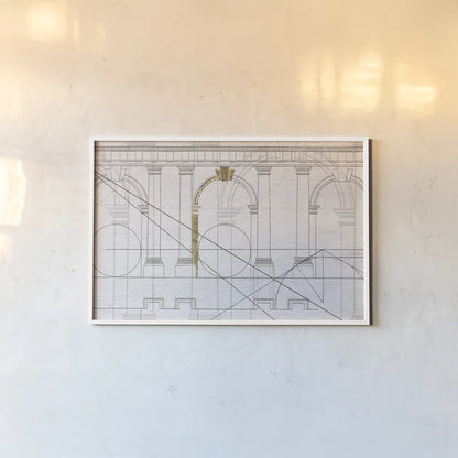 Doric Arcade by Wild Apple Portfolio. shown as a paper print in a white frame. Available as a archival giclee rolled canvas, fine art paper, or poster print. SKU 60049i.