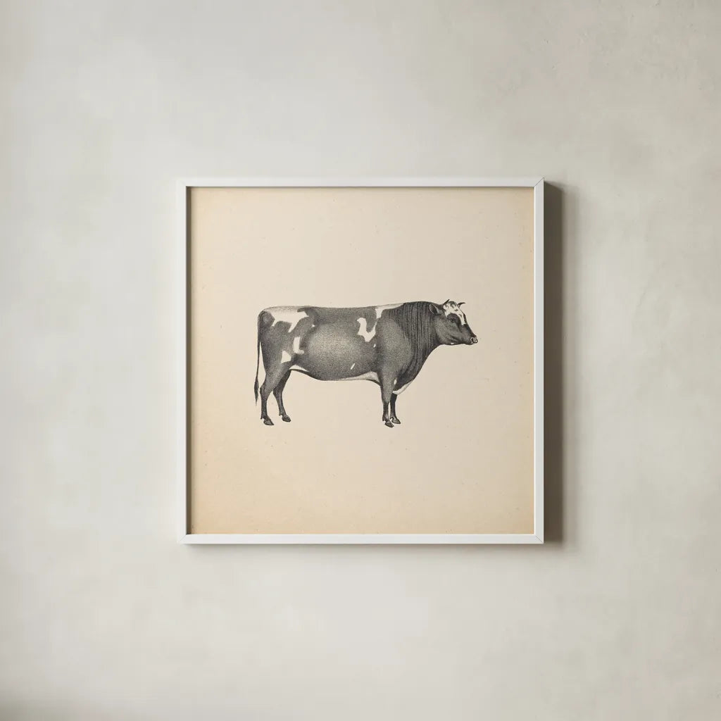 Down on the Farm I No Words by Wild Apple Portfolio. Shown in a crisp white glass frame for a clean and minimalist style. Available as an archival giclee rolled canvas, fine art paper, or poster print. SKU 91359a.