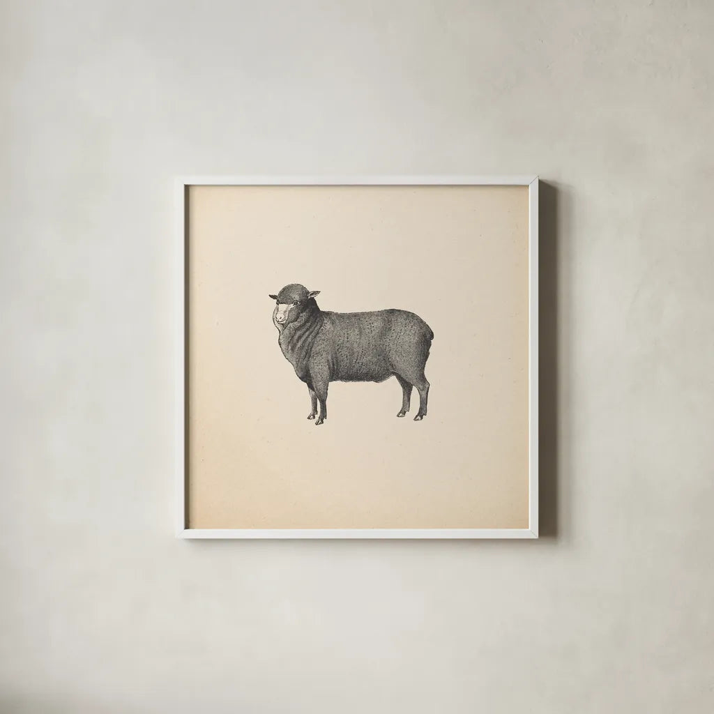 Down on the Farm II No Words by Wild Apple Portfolio. Shown in a crisp white glass frame for a clean and minimalist style. Available as an archival giclee rolled canvas, fine art paper, or poster print. SKU 91360a.