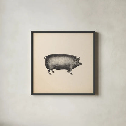 Down on the Farm III No Words by Wild Apple Portfolio. Shown in a sleek black glass frame for a contemporary gallery look. Available as an archival giclee rolled canvas, fine art paper, or poster print. SKU 91361a.