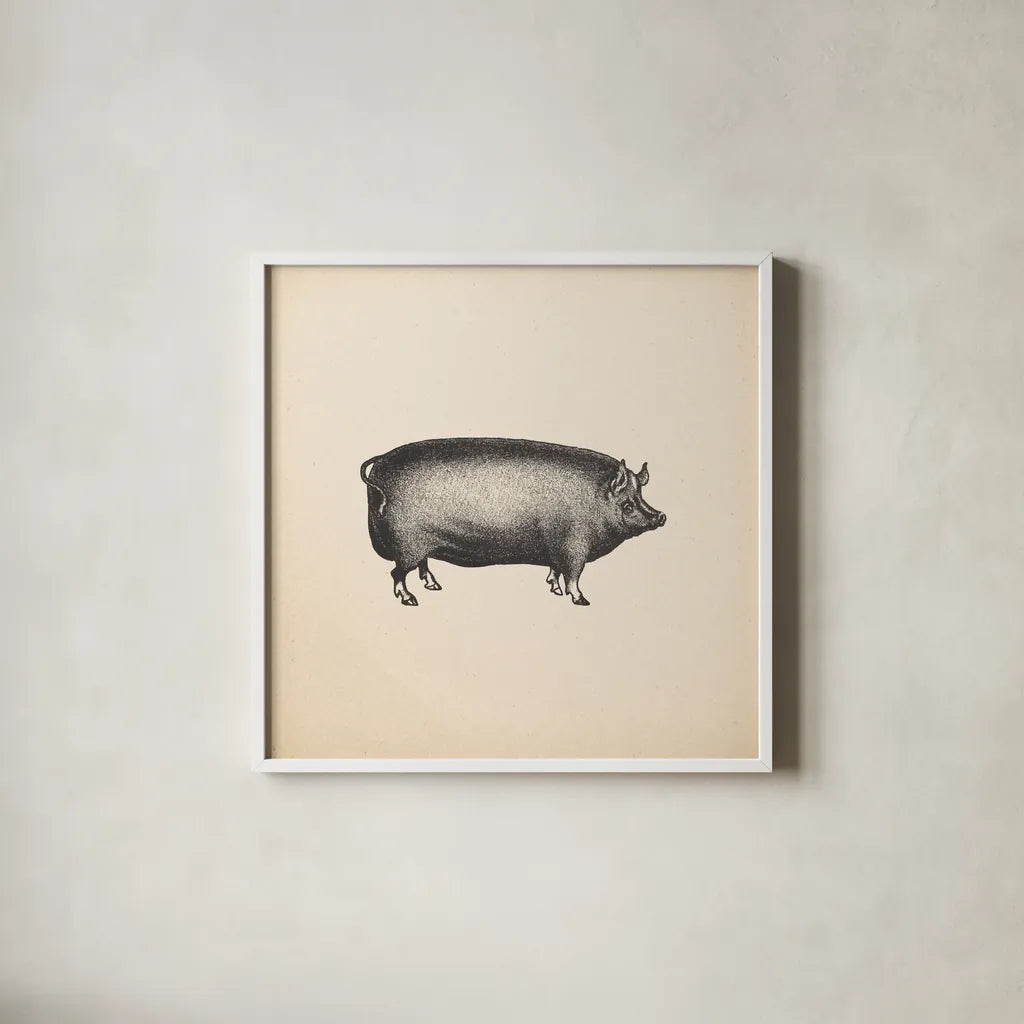 Down on the Farm III No Words by Wild Apple Portfolio. Shown in a crisp white glass frame for a clean and minimalist style. Available as an archival giclee rolled canvas, fine art paper, or poster print. SKU 91361a.