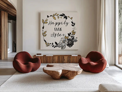 Dream Garden Inspiration I by Wild Apple Portfolio. Shown as extra-large giant wall art in a modern living room. Available as an archival giclee rolled canvas, fine art paper, or poster print. SKU 28560a.