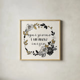 Dream Garden Inspiration I Italian by Wild Apple Portfolio. Shown in a natural wood glass frame for a timeless modern aesthetic. Available as an archival giclee rolled canvas, fine art paper, or poster print. SKU 34334a.
